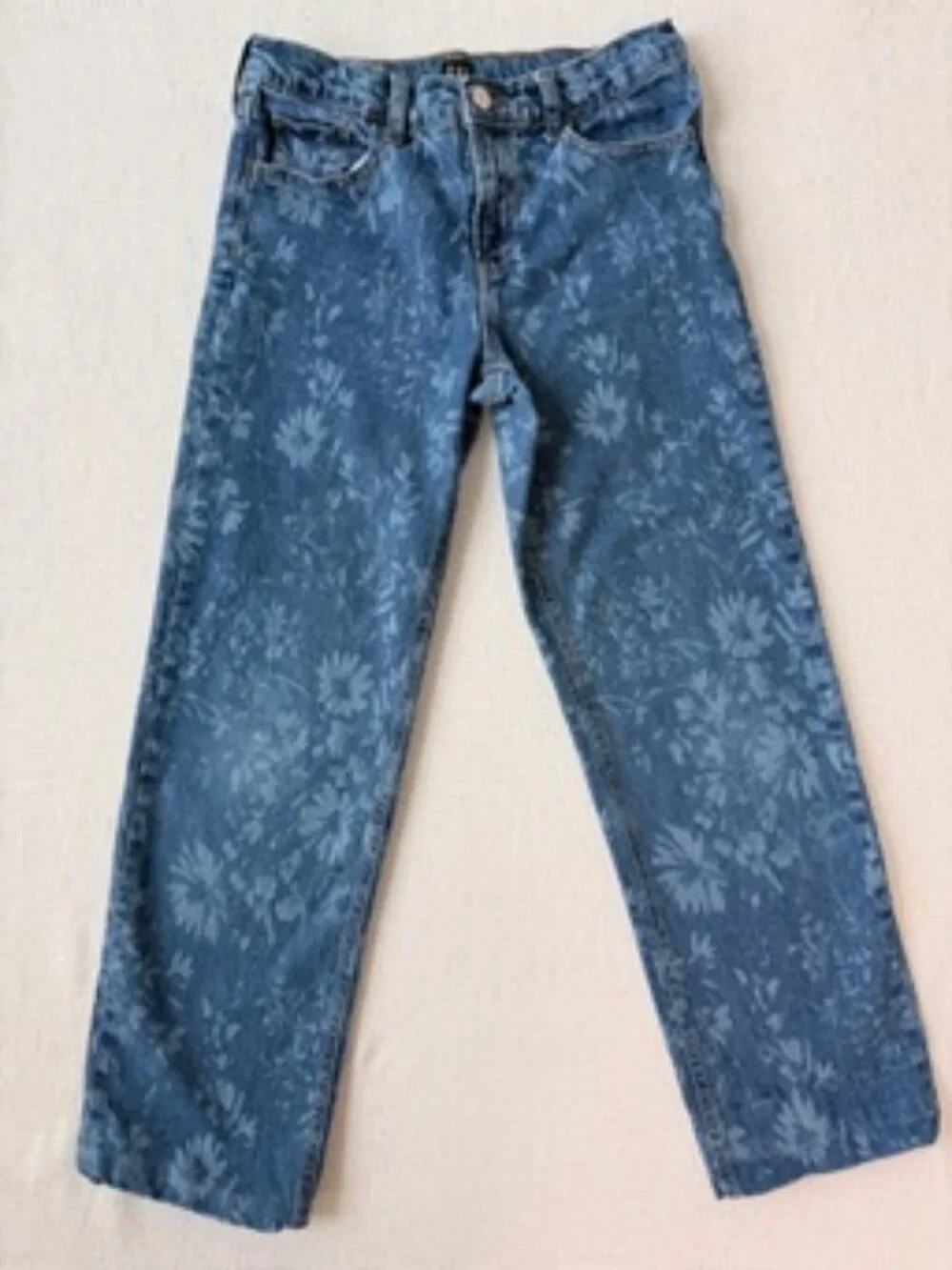🌼 Gap Kids Floral Print Straight Leg Jeans – Size 14
